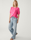 Printed Puff Sleeve Blouse