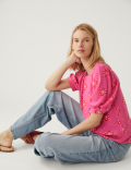 Printed Puff Sleeve Blouse
