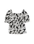 Printed Square Neck Puff Sleeve Top