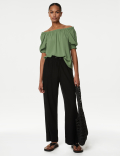 Square Neck Puff Sleeve Top