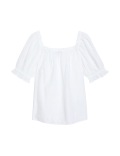 Pure Cotton Broderie Square Neck Top
