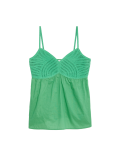 Pure Cotton V-Neck Textured Cami Top