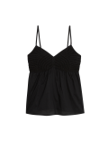 Pure Cotton V-Neck Textured Cami Top