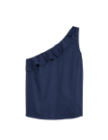 Pure Cotton One Shoulder Frill Detail Blouse
