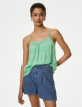 Printed Shoulder Straps Cami Top