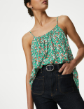 Printed Shoulder Straps Cami Top