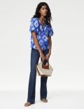 Pure Cotton Printed V-Neck Blouse