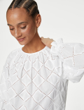 Pure Cotton Broderie Blouse