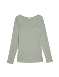 Pure Cotton Square Neck Slim Fit Top