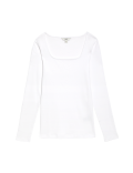 Pure Cotton Square Neck Slim Fit Top