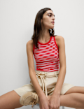 Cotton Rich Striped Secret Support Vest
