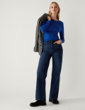 Cotton Rich Slim Fit Long Sleeve Top