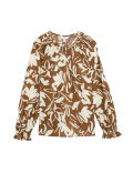 Pure Cotton Printed Puff Sleeve Blouse