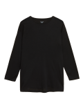 Relaxed Long Sleeve Longline Top
