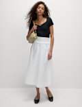 Cotton Rich Sweetheart Neck Slim Fit Top