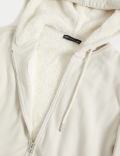 Cotton Rich Borg Lined Zip Up Hoodie