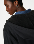 Cotton Rich Borg Lined Zip Up Hoodie