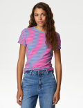 Cotton Rich Striped Slim Fit T-Shirt