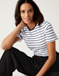 Cotton Rich Striped Slim Fit T-Shirt