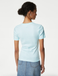 Pure Cotton Striped Slim Fit T-Shirt