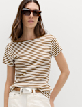 Pure Cotton Short Sleeve Scoop Back T-Shirt