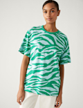 Pure Cotton Printed Oversized T-Shirt