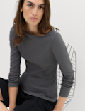 Cotton Rich Premium Slash Neck Top