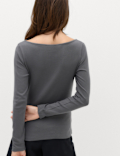 Cotton Rich Premium Slash Neck Top