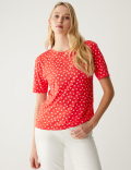 Printed Crew Neck Relaxed T-Shirt