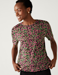 Printed Crew Neck Relaxed T-Shirt