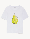Printed Crew Neck Relaxed T-Shirt