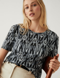 Printed Crew Neck Relaxed T-Shirt