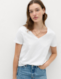 Pure Cotton V-Neck T-Shirt