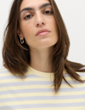 Pure Cotton Striped Boxy T-Shirt