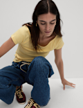 Pure Cotton Slim Fit Off The Shoulder Top