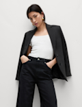 Pure Cotton Square Neck Slim Fit Top