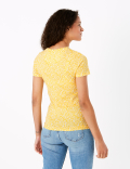 Cotton Rich Floral Fitted T-Shirt