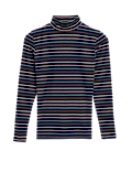 Cotton Rich Striped Funnel Neck Top