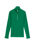Cotton Rich Ribbed Half Zip Top