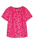 Pure Cotton Printed Tie Neck Blouse