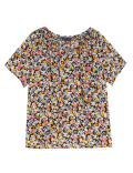 Pure Cotton Printed Tie Neck Blouse