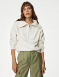 Textured Half Zip Sweatshirt