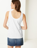 Scoop Neck Straight Fit Slub Vest Top
