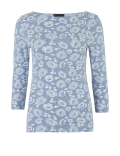 Cotton Floral Fitted 3/4 Sleeve Top