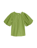 Pure Cotton Embroidered Puff Sleeve Blouse