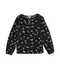 Pure Cotton Printed Tie Neck Blouse