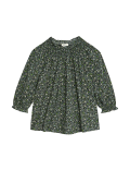 Cotton Blend Printed Blouse