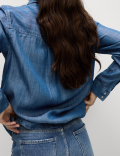 Pure Lyocell Collared Button Through Shirt