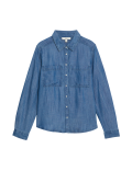 Pure Lyocell Collared Button Through Shirt