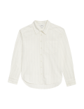 Cotton Rich Sparkly Striped Collared Shirt